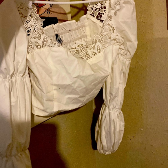 Victorian style blouse laces  details Spring summer blouse S/m - Picture 1 of 3